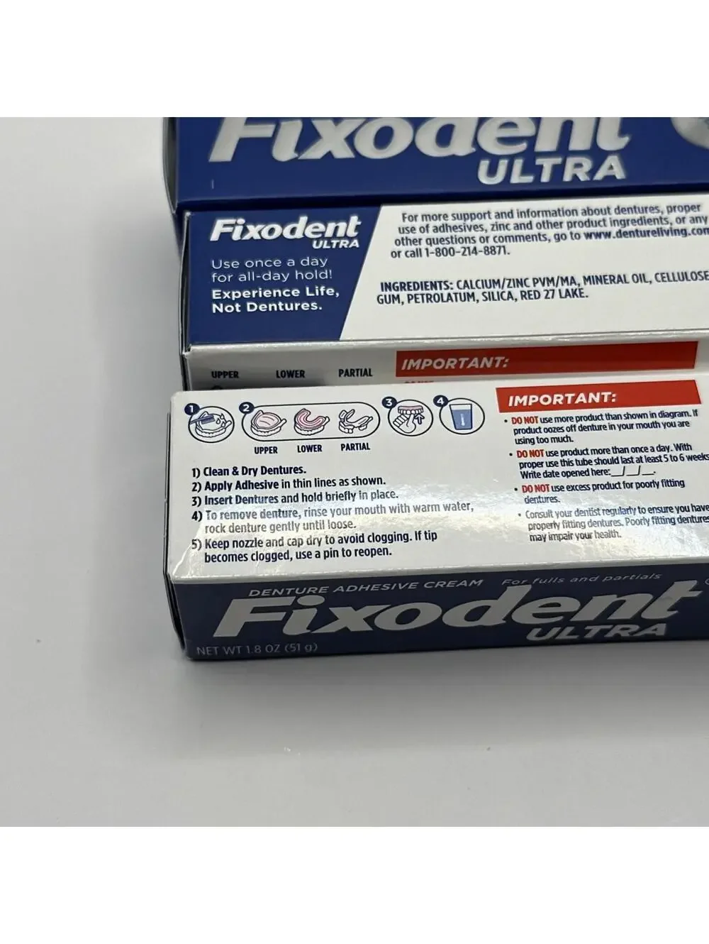 Fixodent ULTRA Max Hold Denture CREAM 2.2oz (3 Pack)